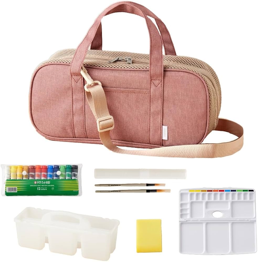 Amazon | 絵の具バッグ絵具道具セット emoka (ローズピンク) | 絵具 通販