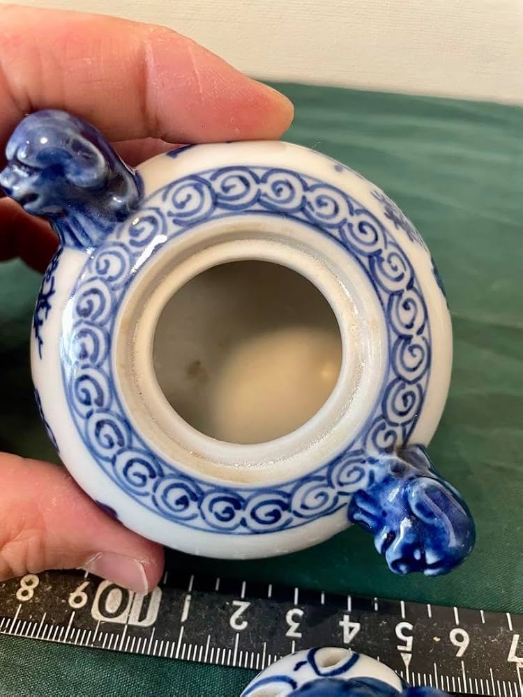 Amazon｜高橋道八 染付獅子香炉 京焼 清水焼 香道具 茶道具 香炉 陶芸