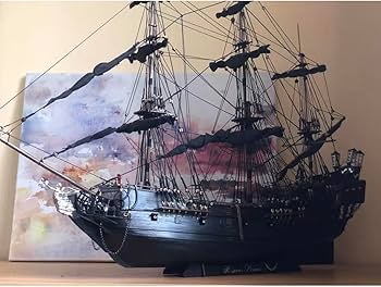 Amazon | XMBRICDIYY 木製パズル船 1:50スケール 木製 ブラックパール