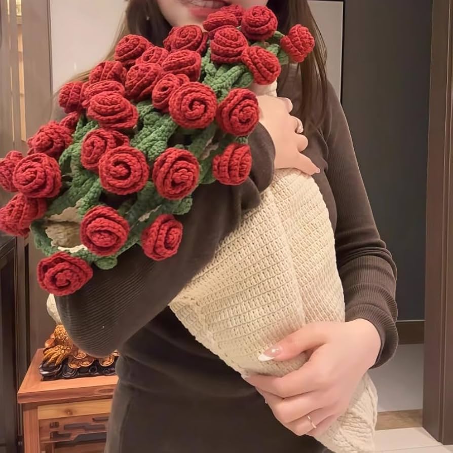 Amazon｜花束になるブランケット 60cm36個の花 かぎ針編みのブーケ