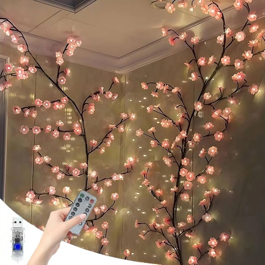Amazon.com: LED Tree Branch Lights for Wall 5.91 FT 96LEDs Cherry