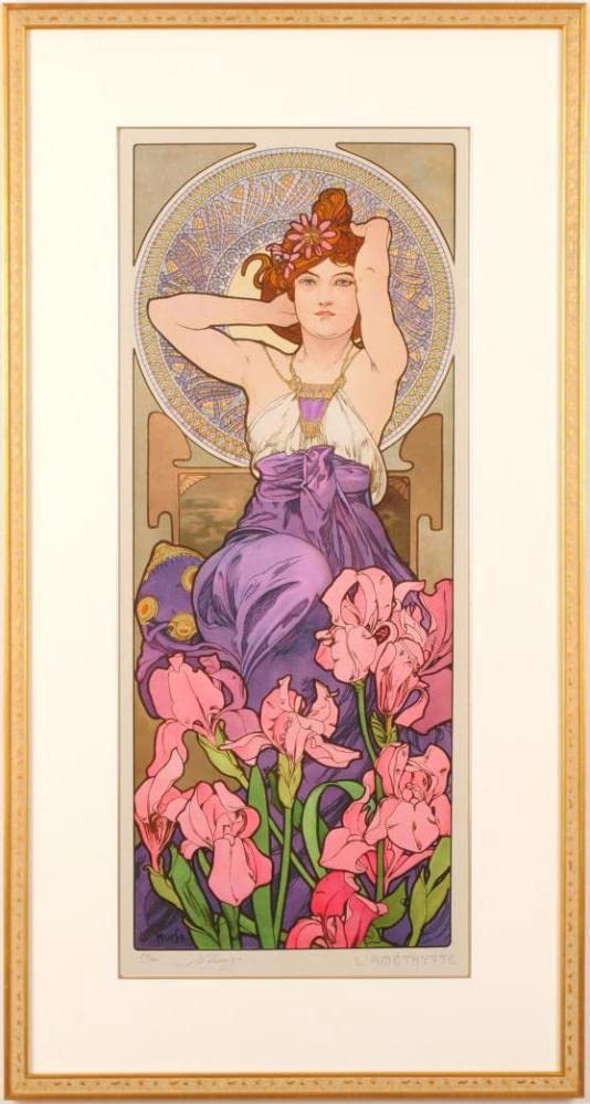 Amazon | アルフォンス・ミュシャ 「宝石・アメジスト」 絵画