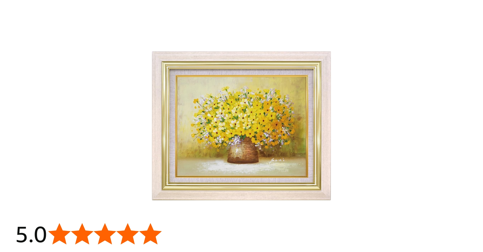 Amazon.co.jp: 手描き油絵 木村 咲 黄色い小花 F6 画家本人手描き 絵画