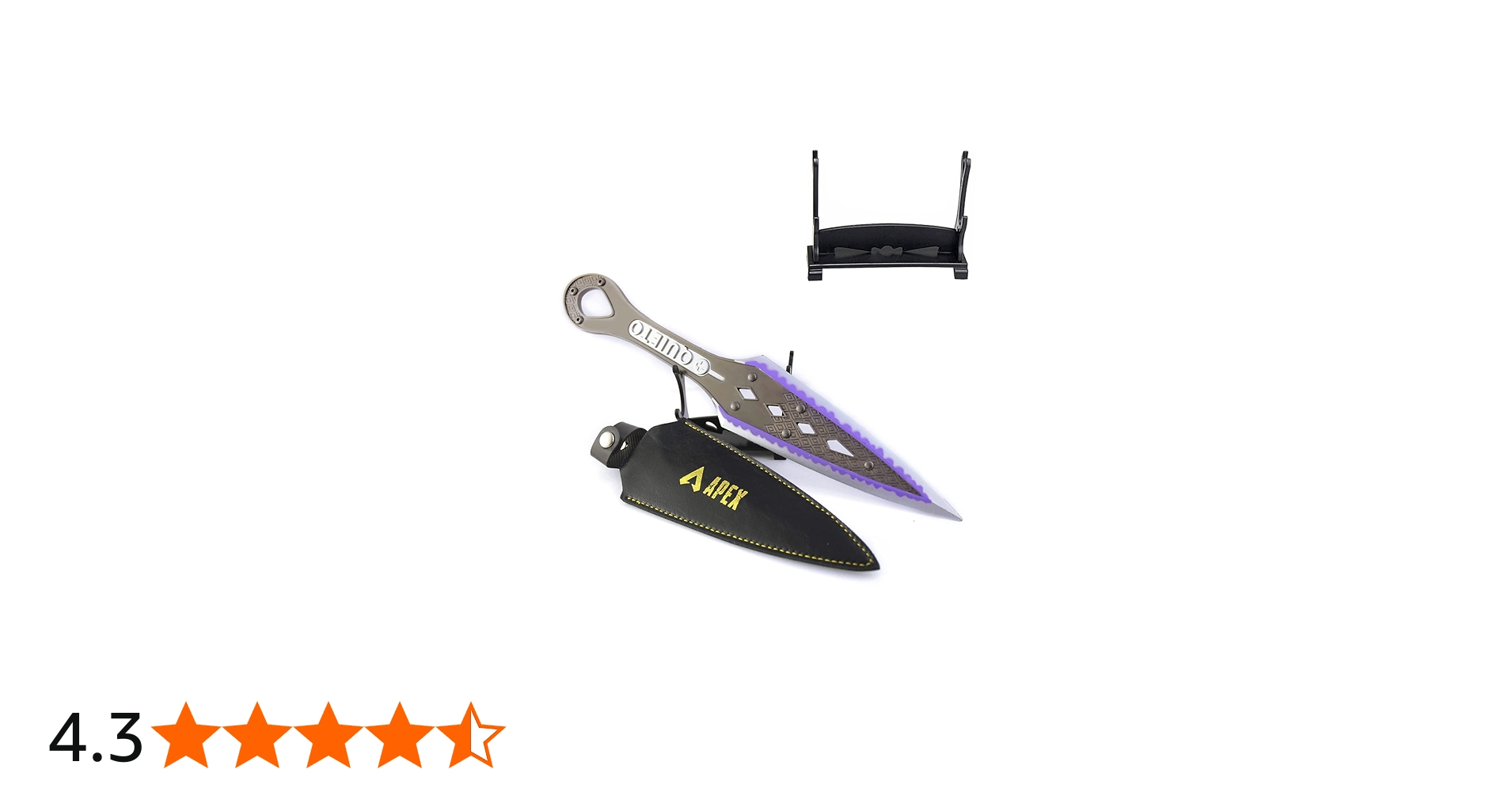 Amazon.co.jp: レイス クナイ 実物大 革鞘付き スタンド付き