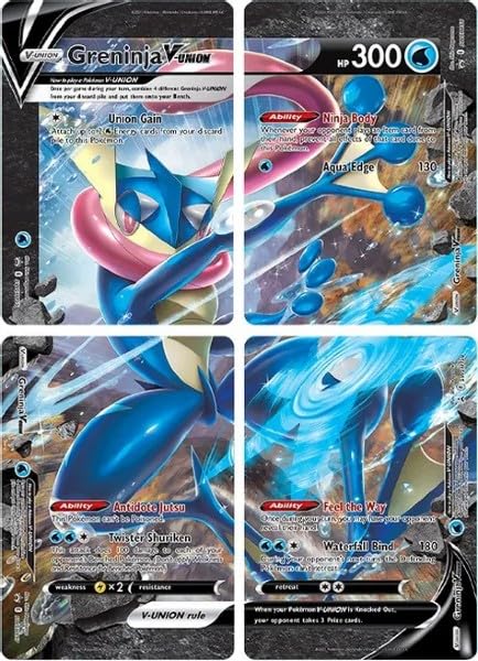 Greninja V-Union - Pokemon 4 Card Set - Black Star Promo - SWSH155
