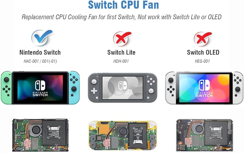 Amazon | ElecGear Switch本体交換用内部冷却ファン、ニンテンドー