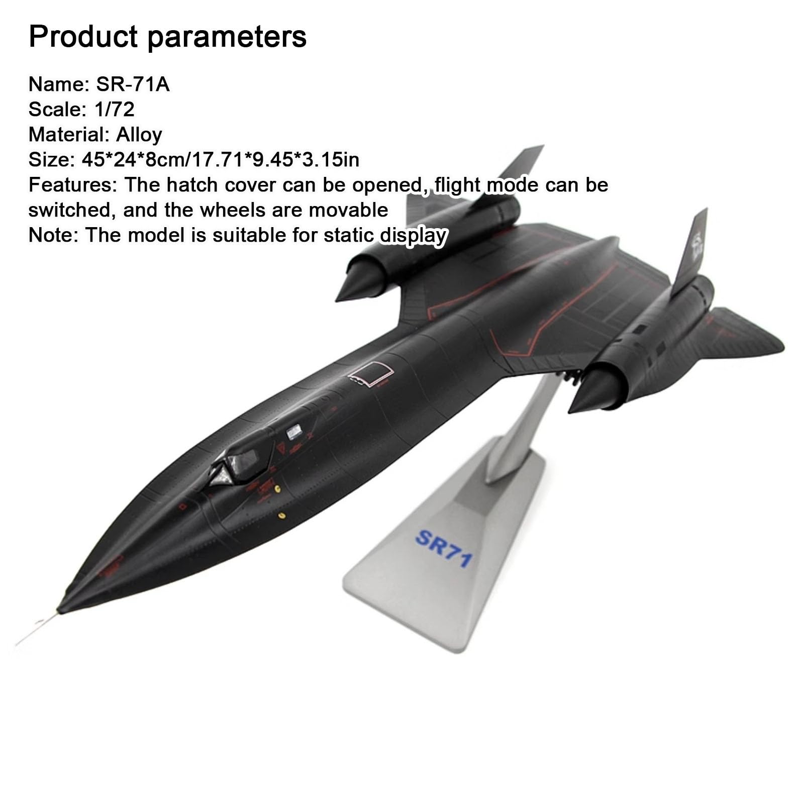 Amazon.co.jp: SR-71 ブラックバード偵察戦闘機モデル 1/72 金属飛行機