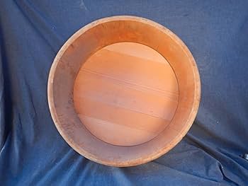 Amazon.co.jp: SK.木製桶木桶昭和レトロアンティークたらい水桶小道具