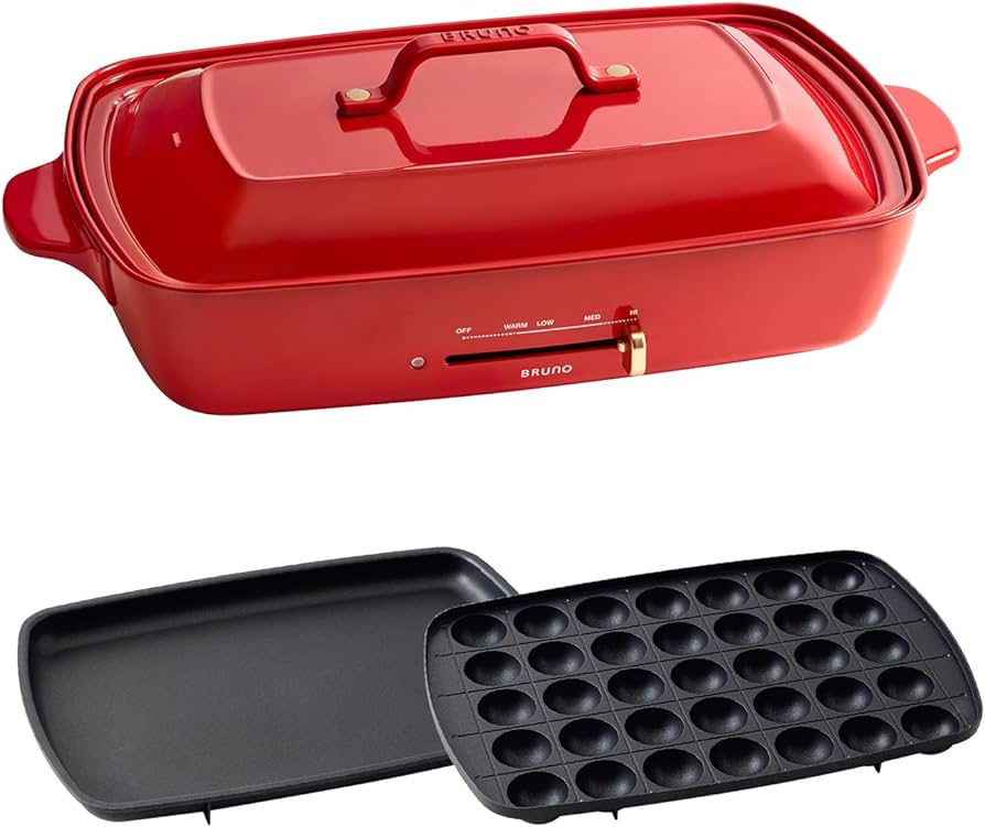 Amazon | BRUNO ホットプレートグランデサイズ BOE026-RD レッド