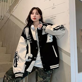 Amazon.com: CEINOM Y2k Vintage Bomber Jacket Women Harajuku