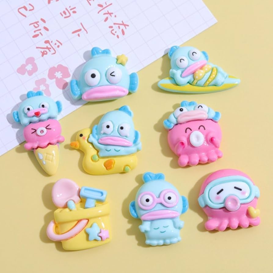 Amazon | かわいい ハンギョドン デコパーツ 樹脂 8種類 レジン