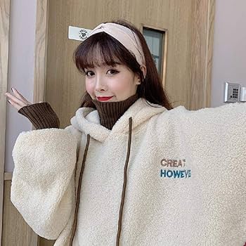 Amazon.co.jp: ボア パーカー レディース 重ね着風 フェイクツーピース