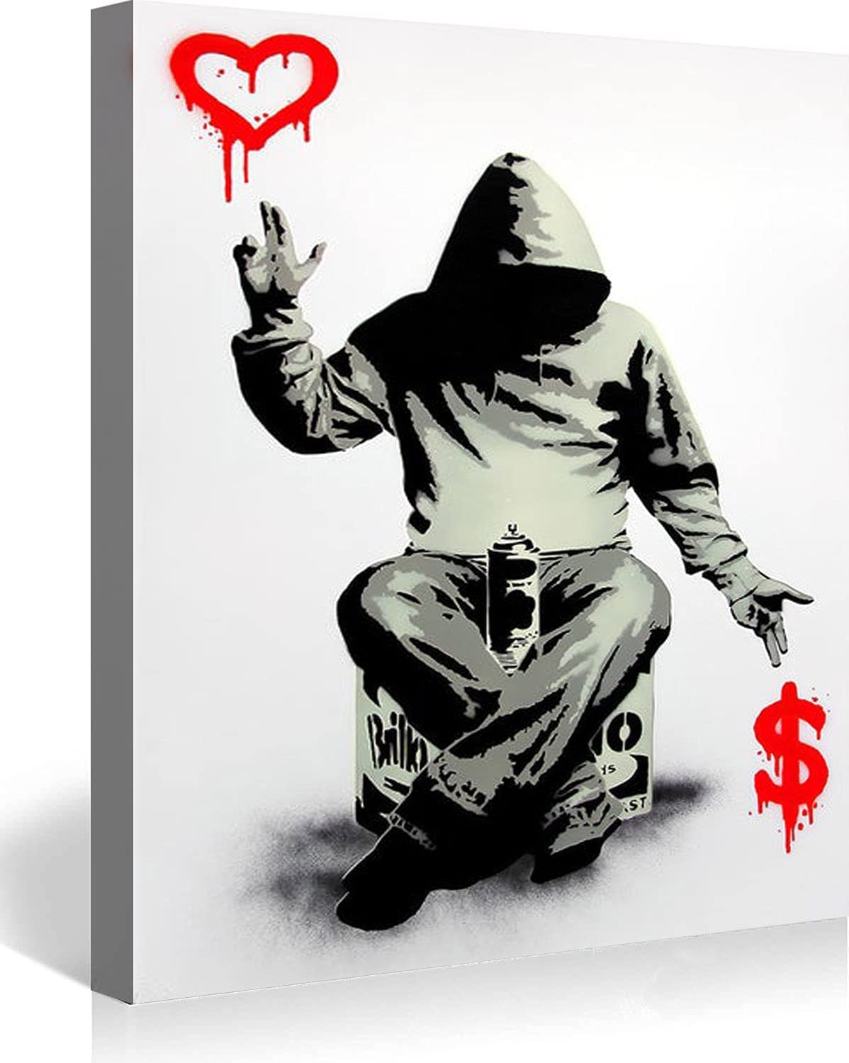 Amazon.com: BOHU ARTS Banksy Wall Art Love Over Money Banksy