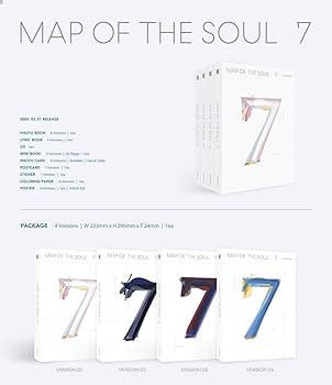 Amazon.com: BTS MAP of The Soul : 7 [4 ver] Album+Official Folded