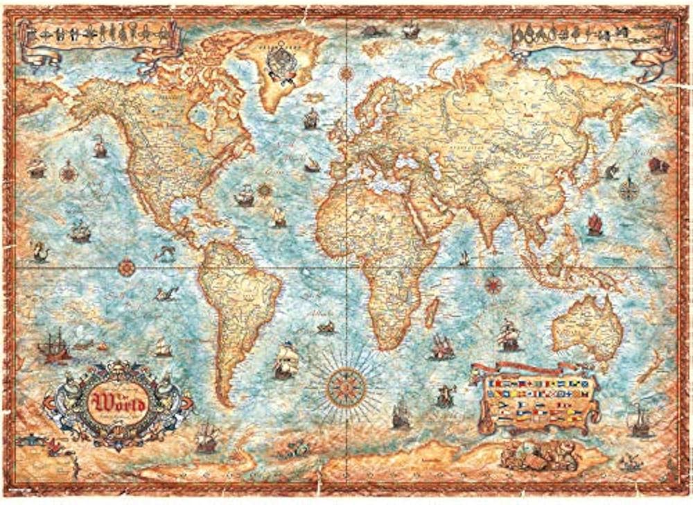 HEYE The World Standard 29845 2000 pezzi Map Art + poster marrone