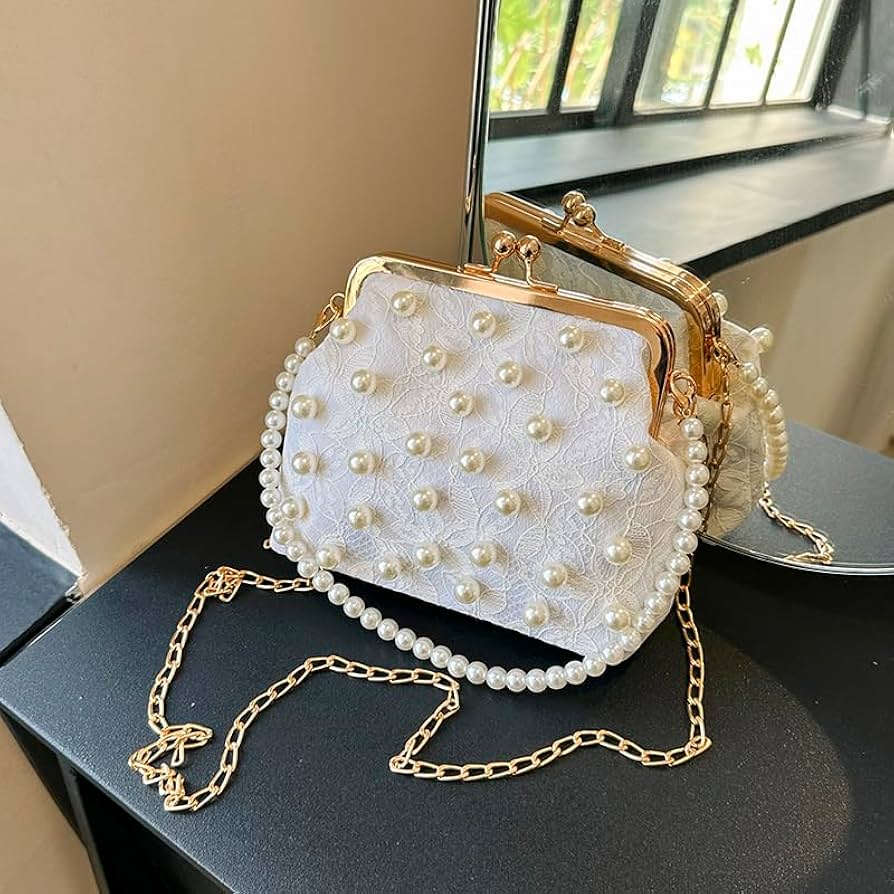 Amazon.co.jp: 真珠チェーンハンドバッグ夏の ファッションチェーン