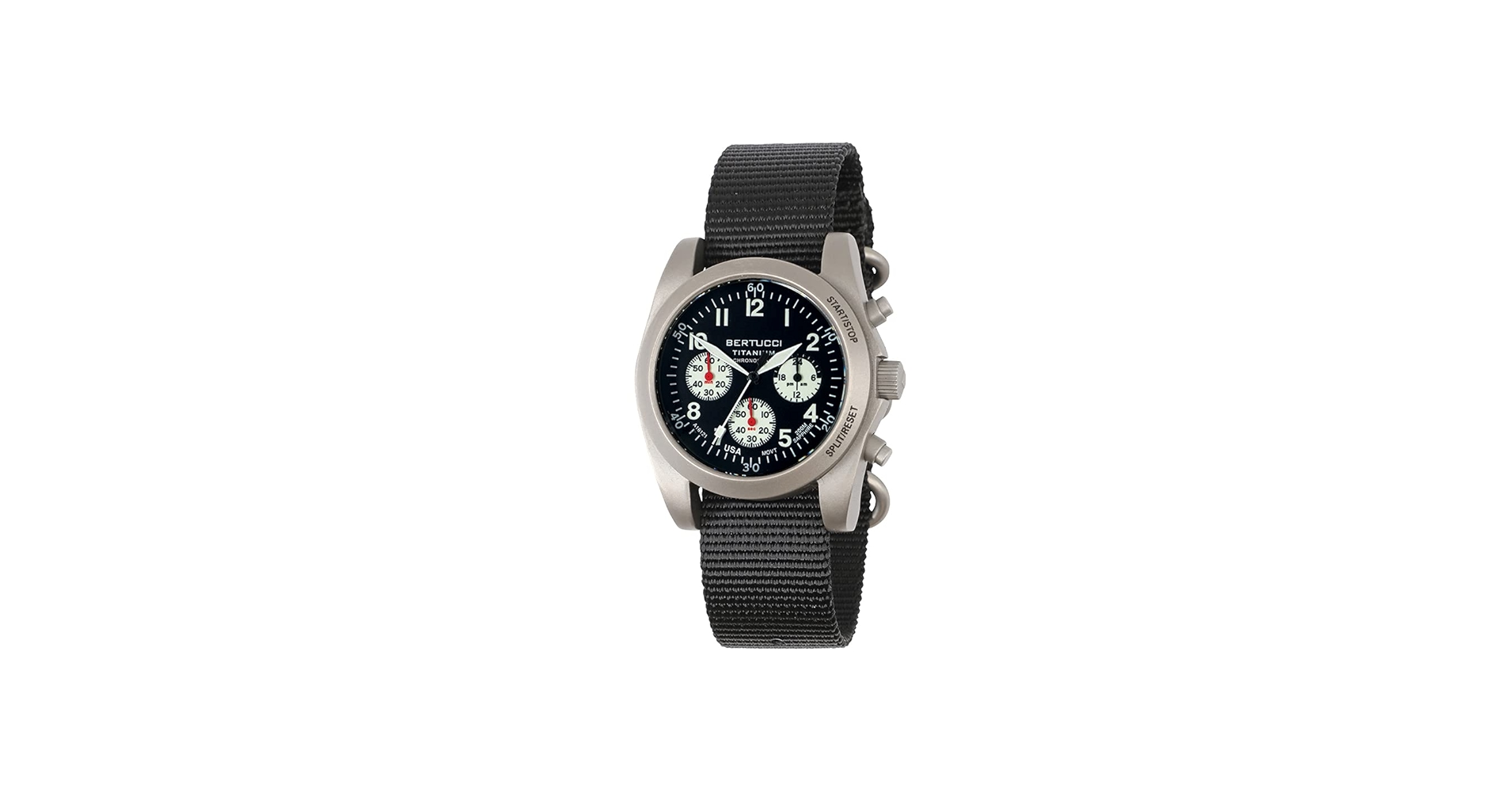 Amazon.com: BERTUCCI Mens A-11T Americana Black Dial Nylon Band
