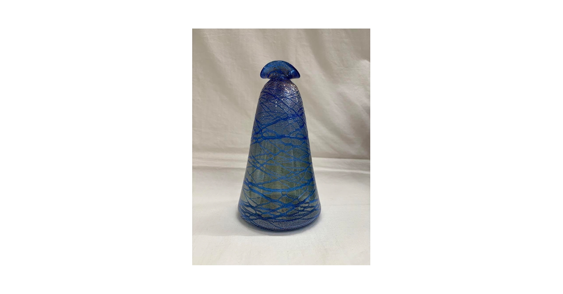 マロン富山ガラス作家安田泰三作 花器 「さざなみ」 共箱 M R5860B