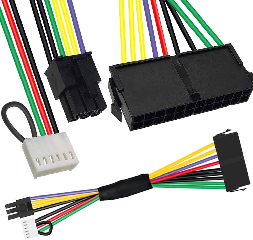 Amazon.co.jp: Xiatiaosann 24 ピン 6 ピン ATX 電源アダプター