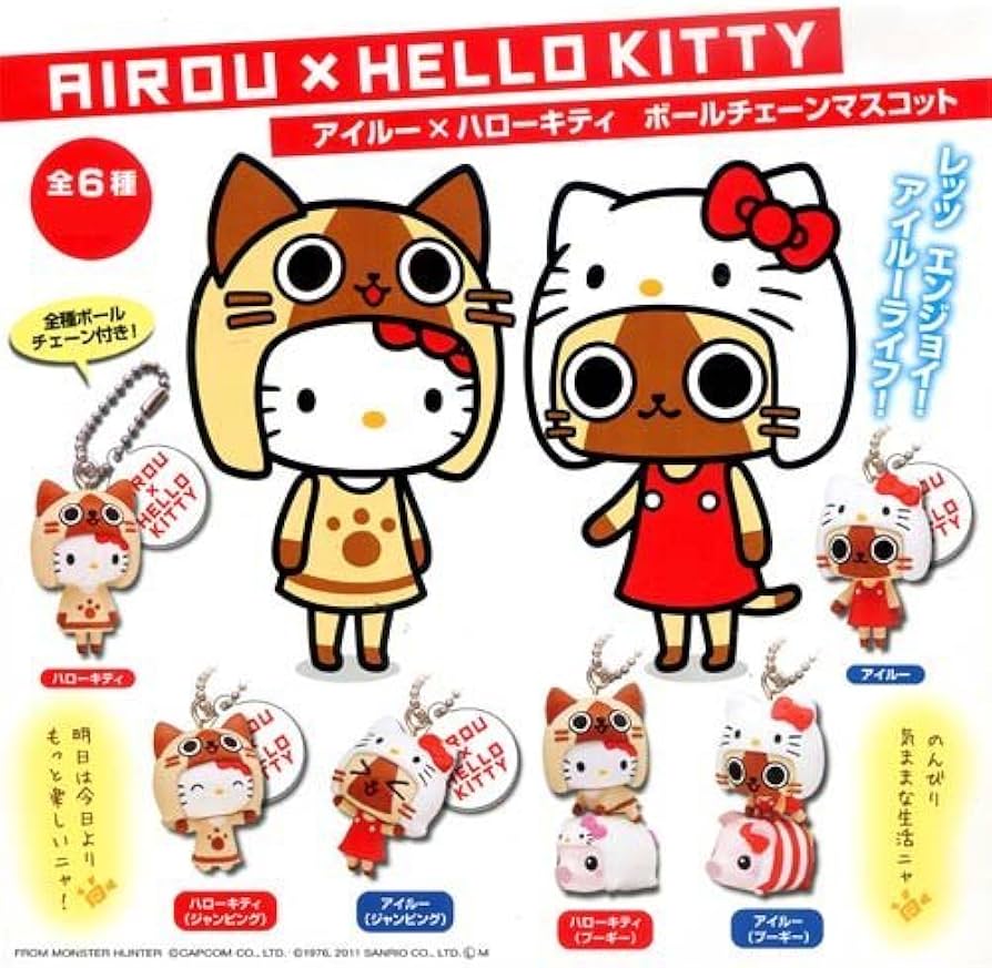 Amazon | カプセル アイルー×ハローキティ ボールチェーンマスコット