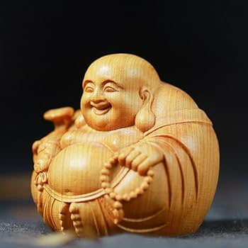 Amazon.co.jp: 布袋様 置物 仏像 木彫り ミニ 七福神 木製 布袋様 置物