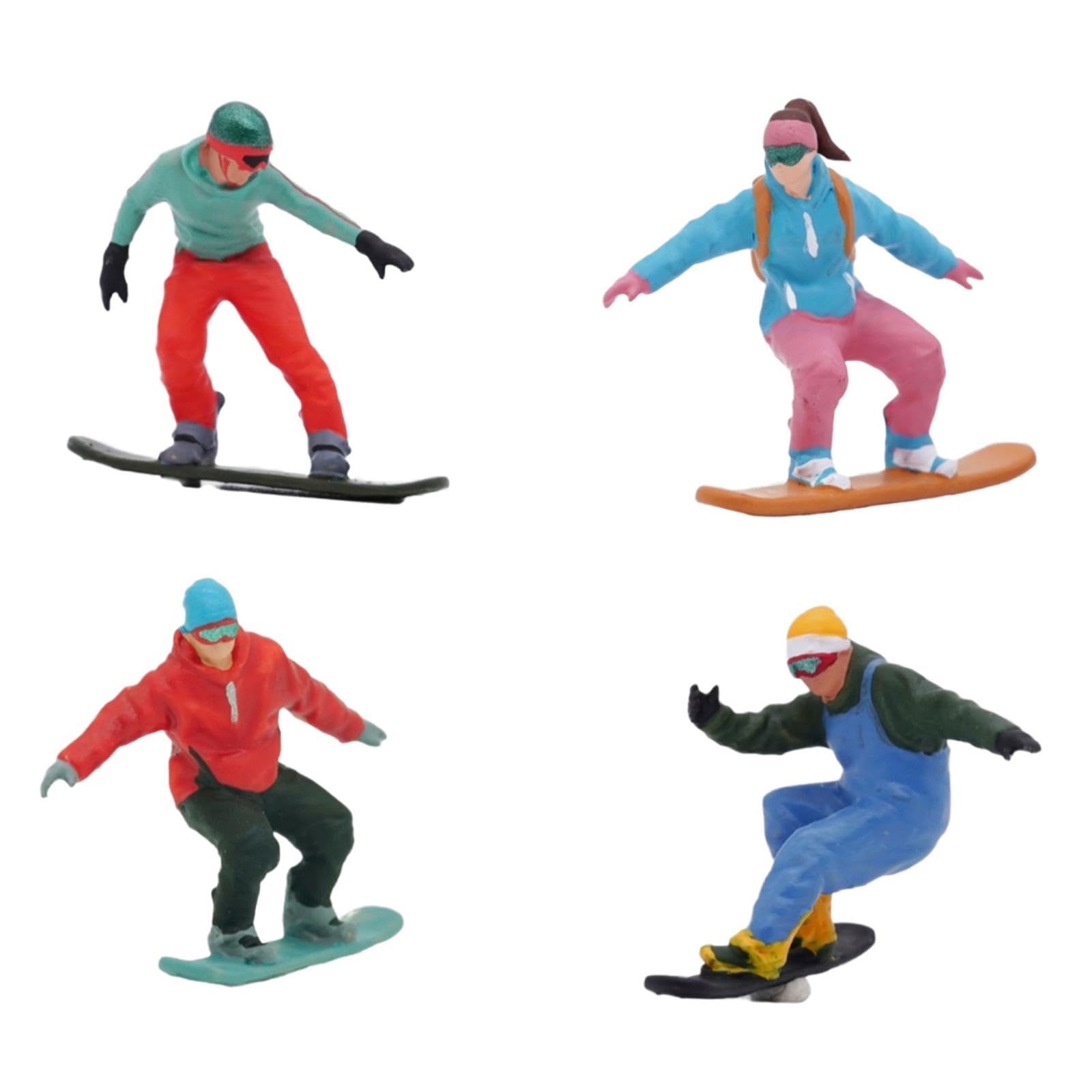 Amazon | Generic 4ピース 1:64 スノーボードフィギュア スキー