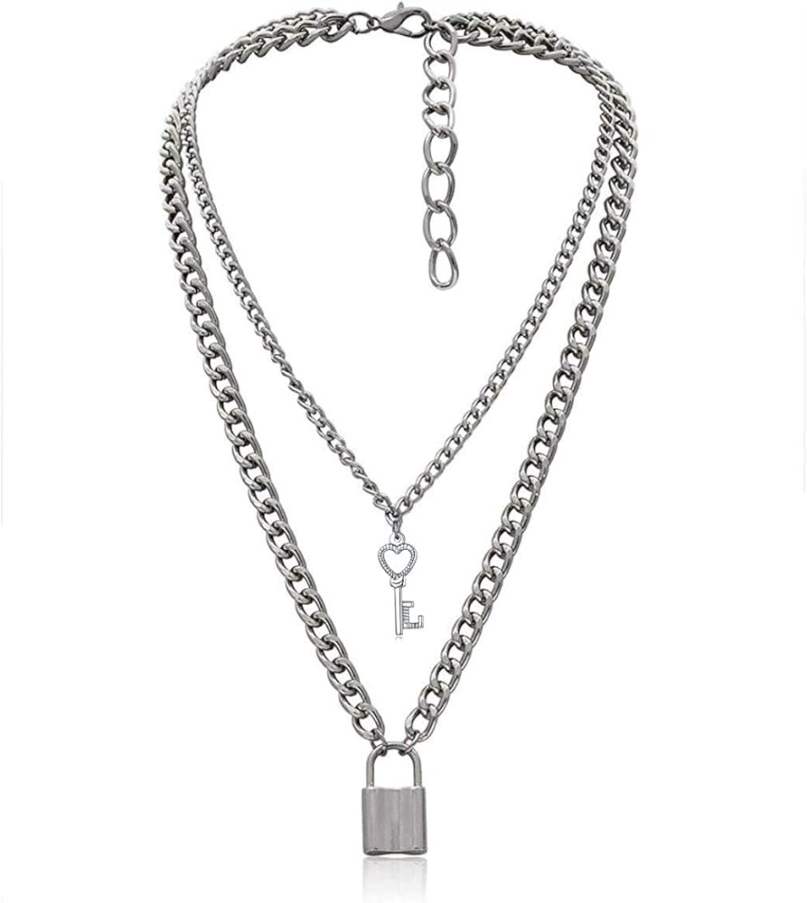 Amazon.com: LEWECEEO Lock Key Necklace 100% Stainless Steel