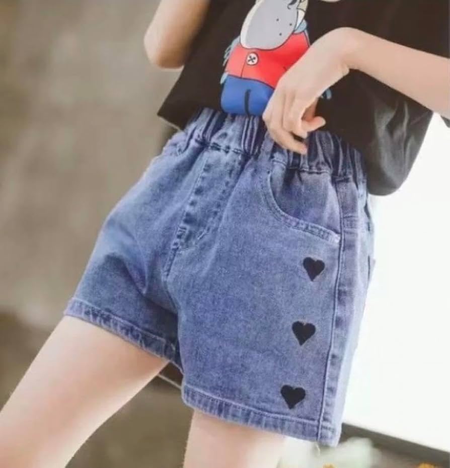 Amazon.co.jp: かわいいハート デニム ショートパンツ 半ズボン 夏