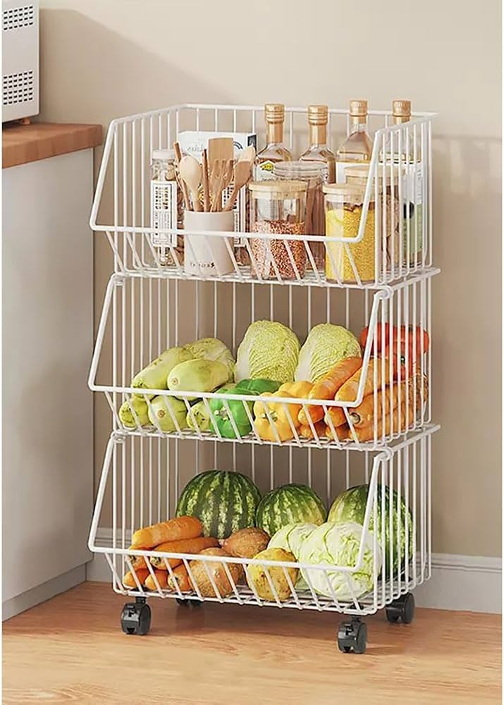 Amazon.co.jp: キッチンワゴン スチールラック 収納ワゴン 収納