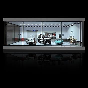 Amazon.co.jp: NUEIOVRW ジオラマ 1/43スケール 車庫モデル LED照明