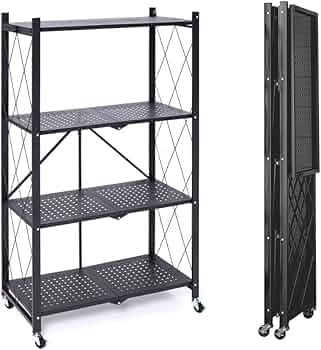 Amazon｜JOOHY スチールラック 収納ラック キャスター付き メタル