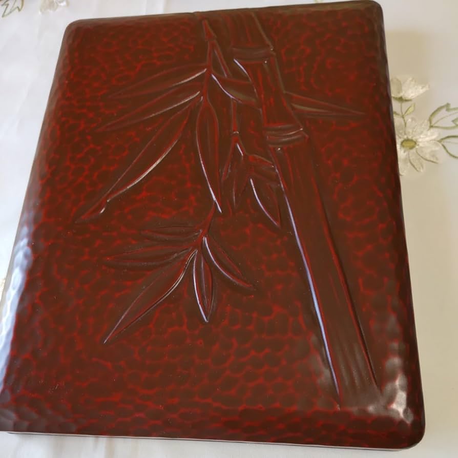 Amazon.co.jp: 鎌倉彫 文箱 硯箱 小物入れ 天然木 漆塗り 中敷き付き