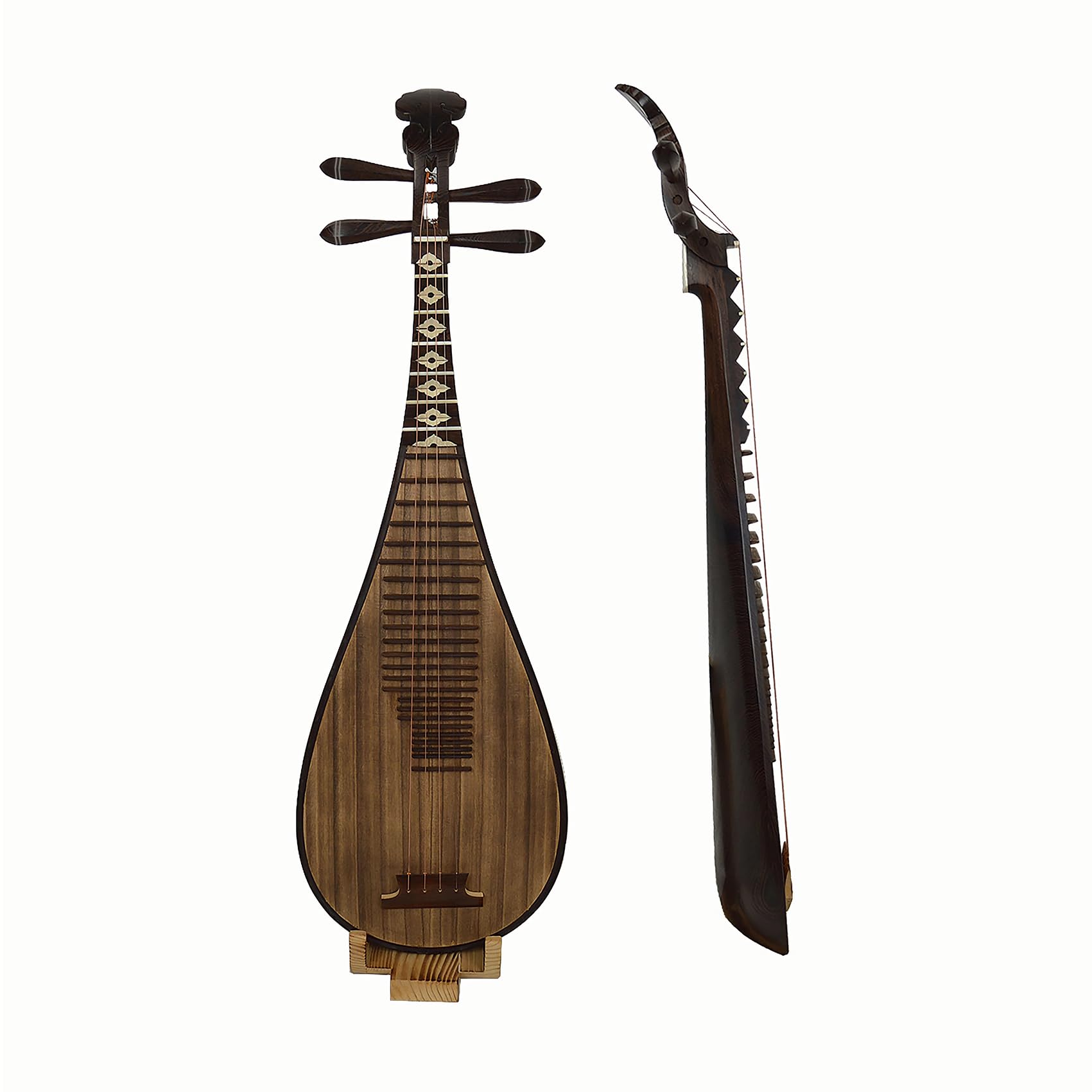 Amazon | MUYIYANG 琵琶,中国民族楽器,鶏翅木琵琶 黒の模倣唐王朝