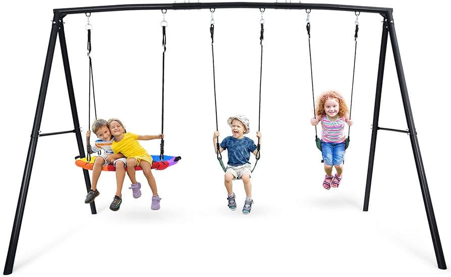 Amazon.com: Hapfan 500lb Heavy Duty Metal Swing Sets for Backyard