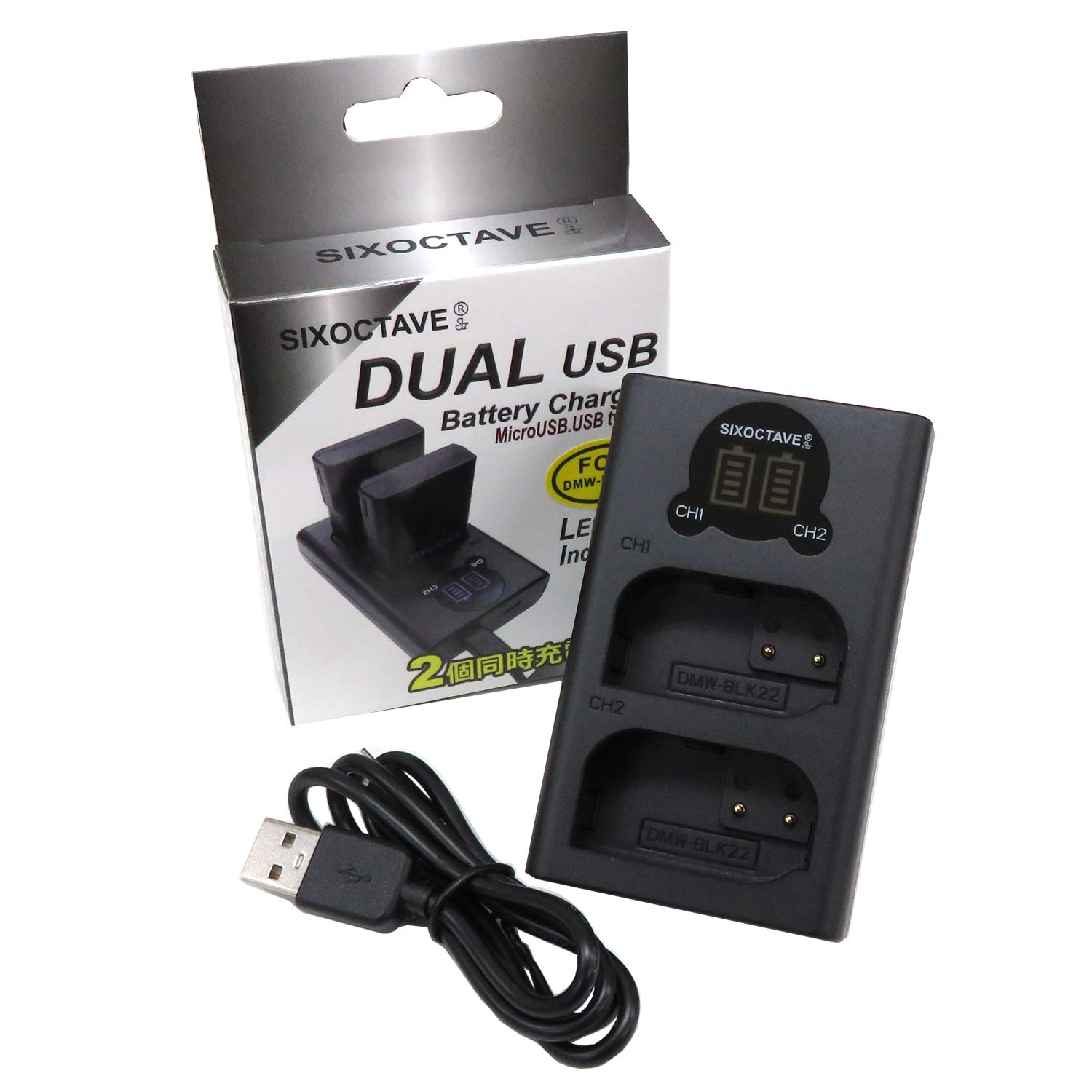 Amazon | SIXOCTAVE DMW-BLK22 パナソニック 互換 デュアルUSB充電器
