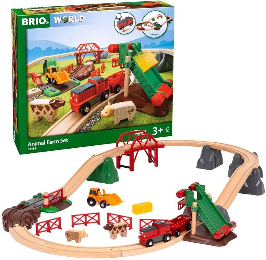 Amazon.com: BRIO 33984 Animal Farm Set - Engaging Wooden Toy Train