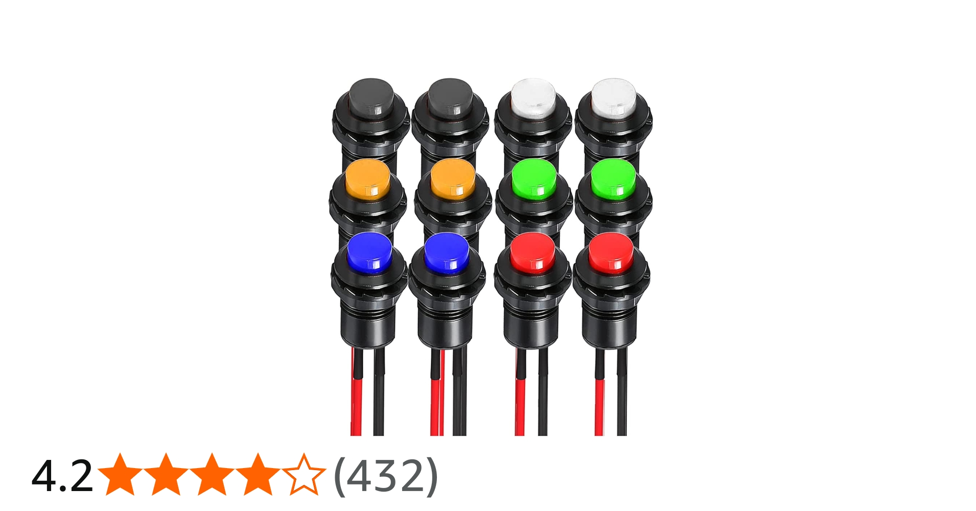 Amazon.co.jp: Kiligen 12個配線済み押しボタンスイッチ ON/OFF AC