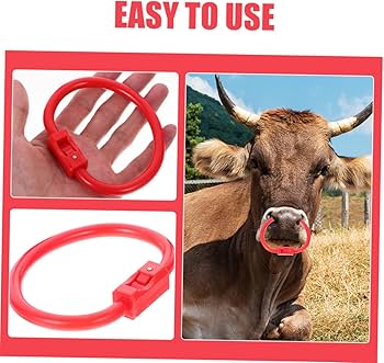 Amazon.co.jp: IWOWHERO 2個 プラスチック製 牛用鼻輪 鼻輪取り付け
