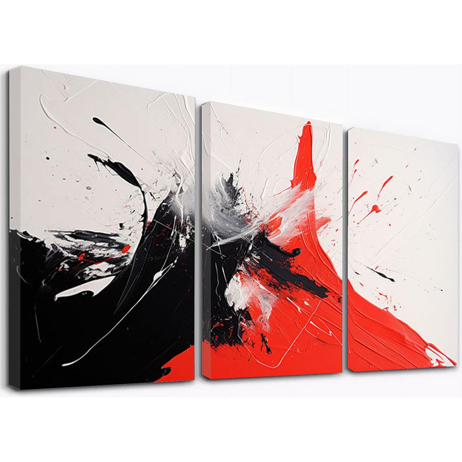 Amazon.co.jp: SHYAMIC アートパネル 抽象 3枚セット飾り絵 抽象画, 赤