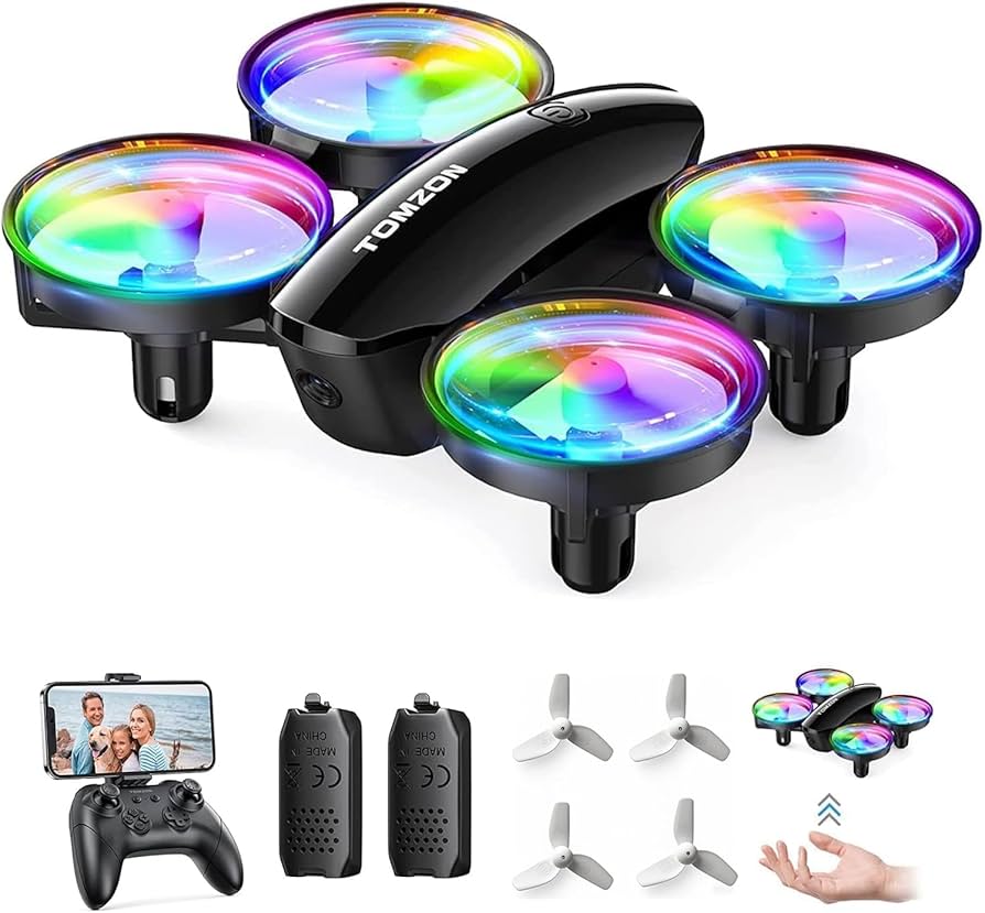Amazon.co.jp: Tomzon ドローン 1080Pカメラ付き 虹色LEDライト 100g