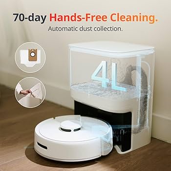 SwitchBot Mini Robot Vacuum K10+, Self-Emptying Base for 70 Days
