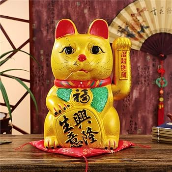 Amazon.com: XIZHI Luck Cat- Waving Arm Cat 9 Inches Gold Business