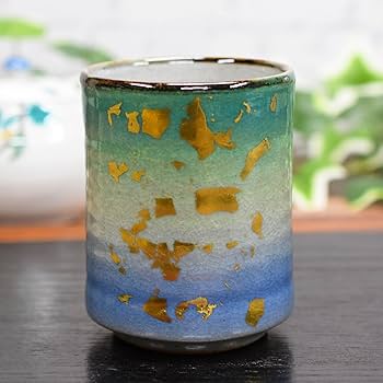Amazon.co.jp: 和座の蔵 大きい 湯呑み 九谷焼 湯のみ 金箔釉彩 湯呑み