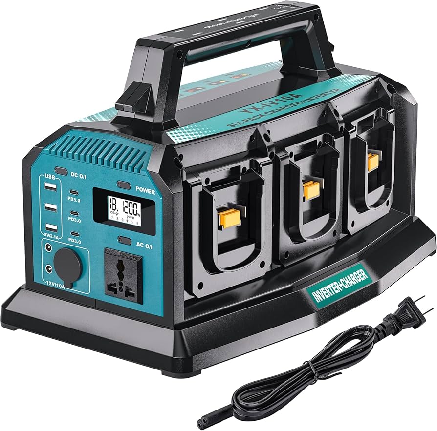 Amazon.co.jp: 2-in-1 ポータブルインバーター充電器 1200W 純正正弦波