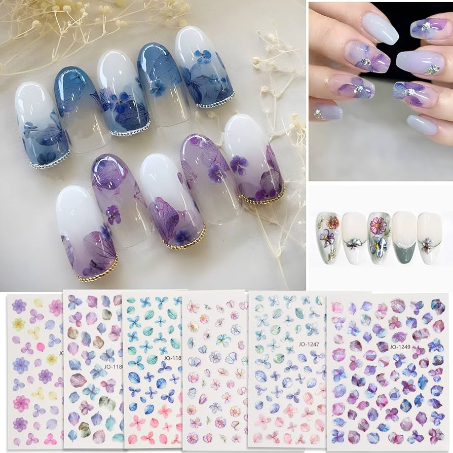 Amazon | Chisafly ネイルシール 花 紫陽花 花びら ネイル用シール