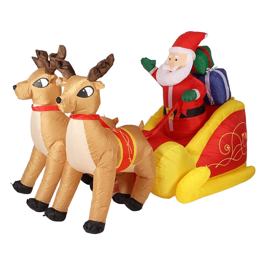 サンタと2頭のトナカイのソリ 【公式通販】