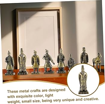 Amazon.co.jp: OSALADI 兵馬俑 金属製合金彫像 古代戦士装飾品