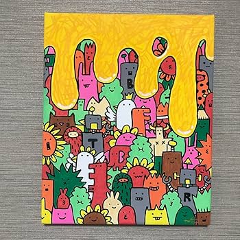 Amazon.co.jp: 絵画 アート ポップ 原画 現代 キャラ かわいい