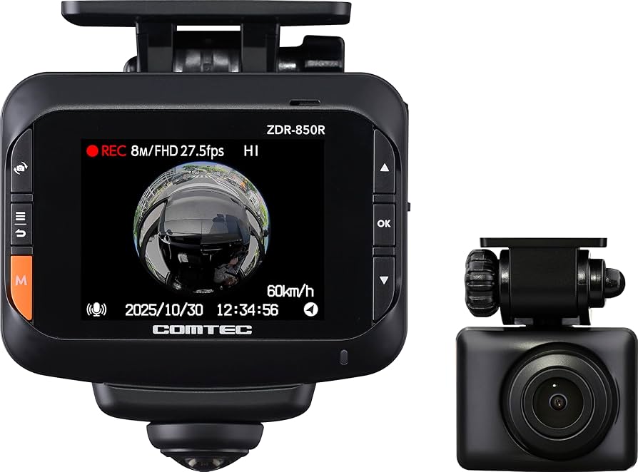 Amazon | コムテック ドライブレコーダー ZDR-850R 360°カメラで全方位