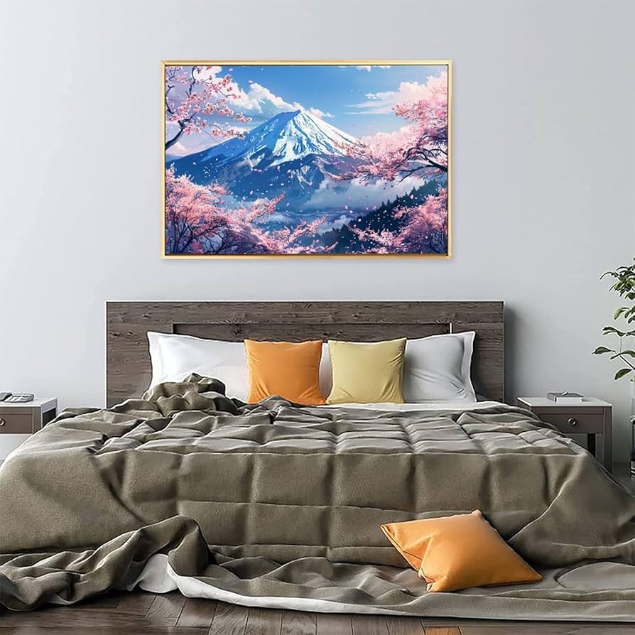 Amazon.co.jp: 絵画 富士山と桜の美しい景色 アートパネル ポスター